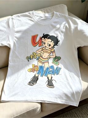 Betty Boop graphic white Women Men T-shirt unisex
